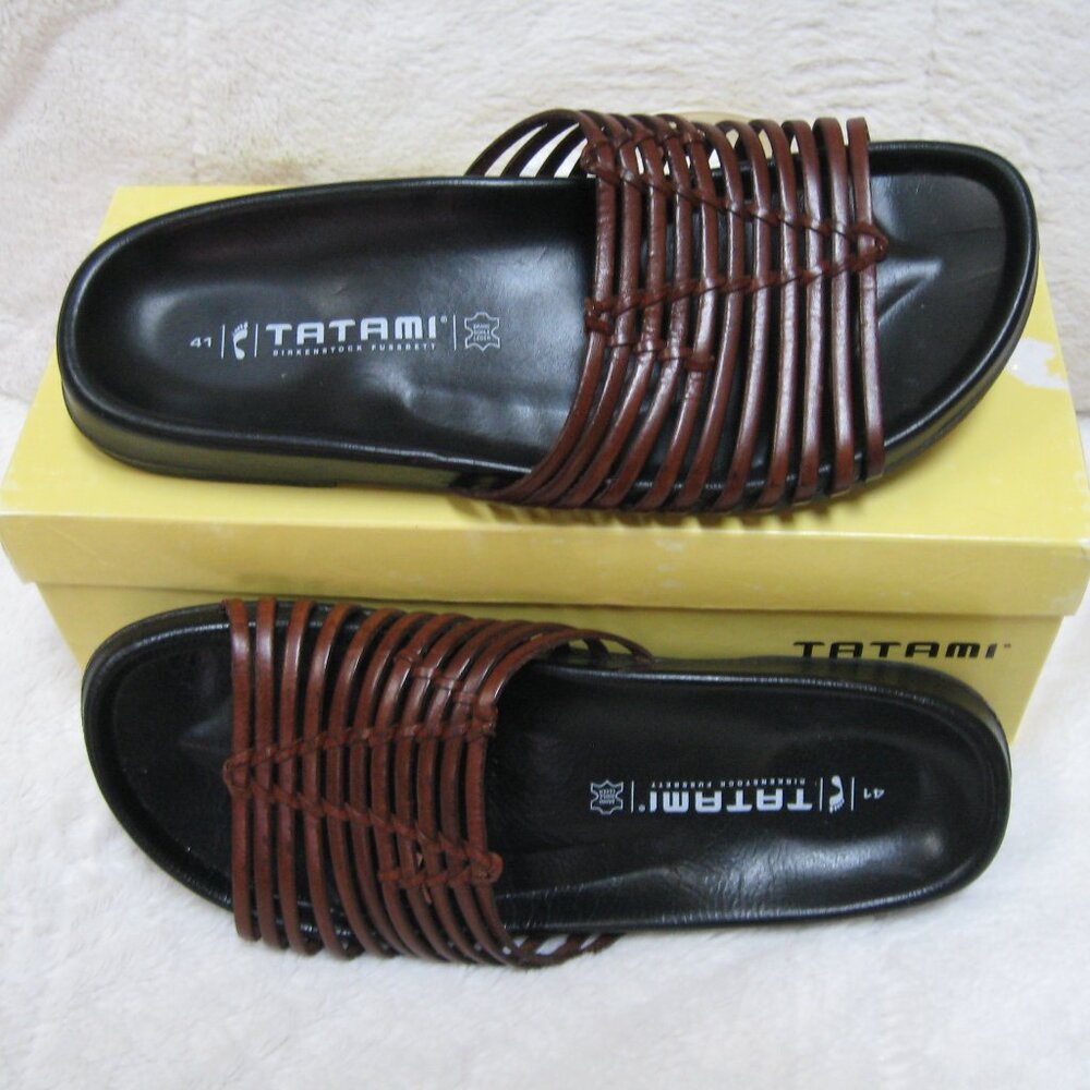 Birkenstock TATAMI slide with thin leather strapping  EU 41 Narrow US W 9.5 M 7.